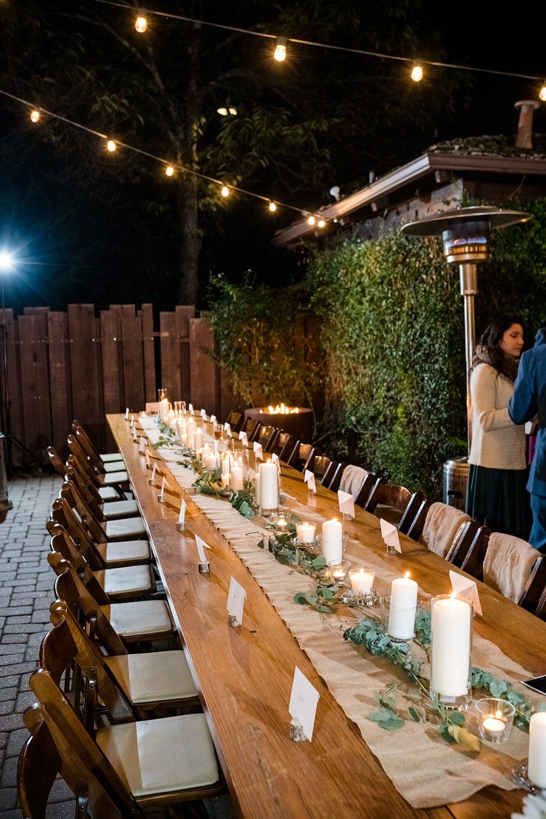 redwoods micro wedding at glen oaks big sur, Dinner on the Back Patio