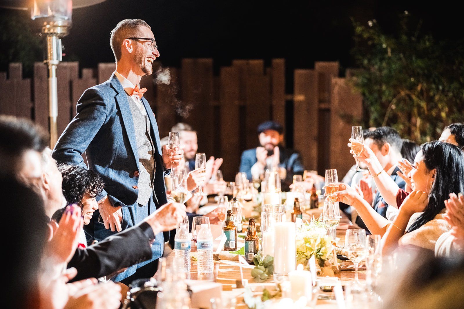 redwoods micro wedding at glen oaks big sur, Dinner on the Back Patio