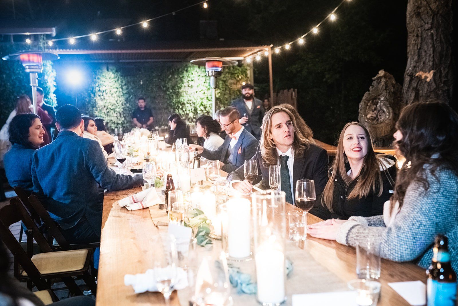 redwoods micro wedding at glen oaks big sur, Dinner on the Back Patio