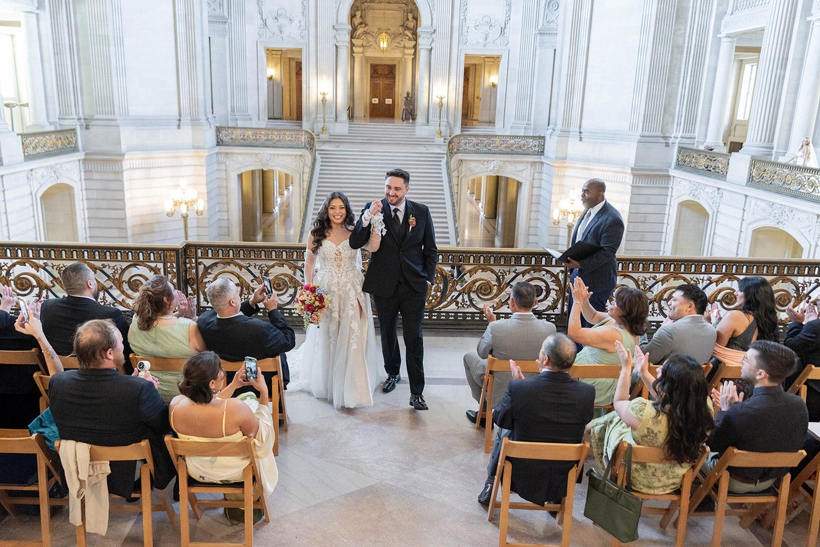 private oceanfront reception at the beach chalet, Married Under the Rotunda at City Hall