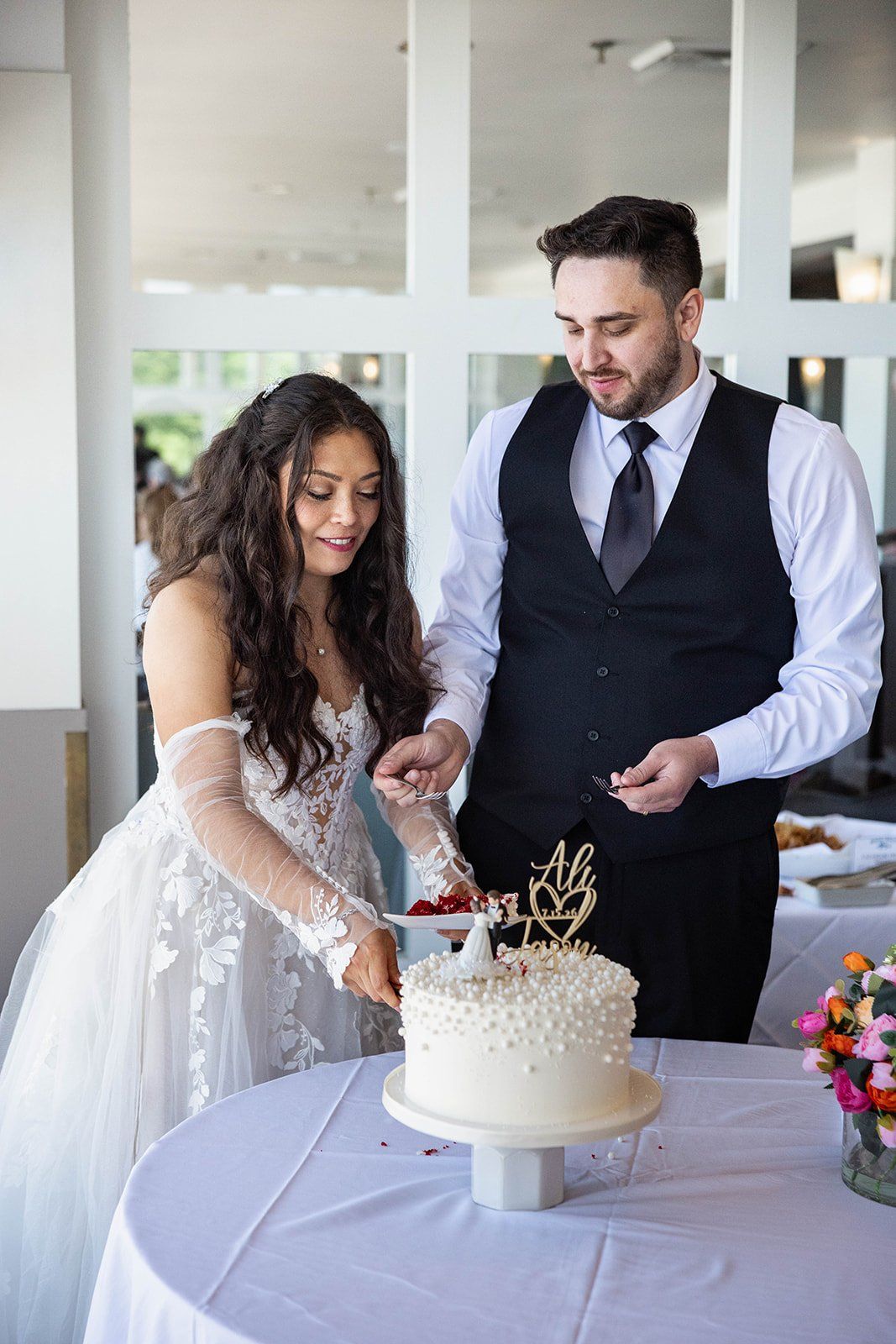 private oceanfront reception at the beach chalet, A First Dance on the Marble, Then Portraits