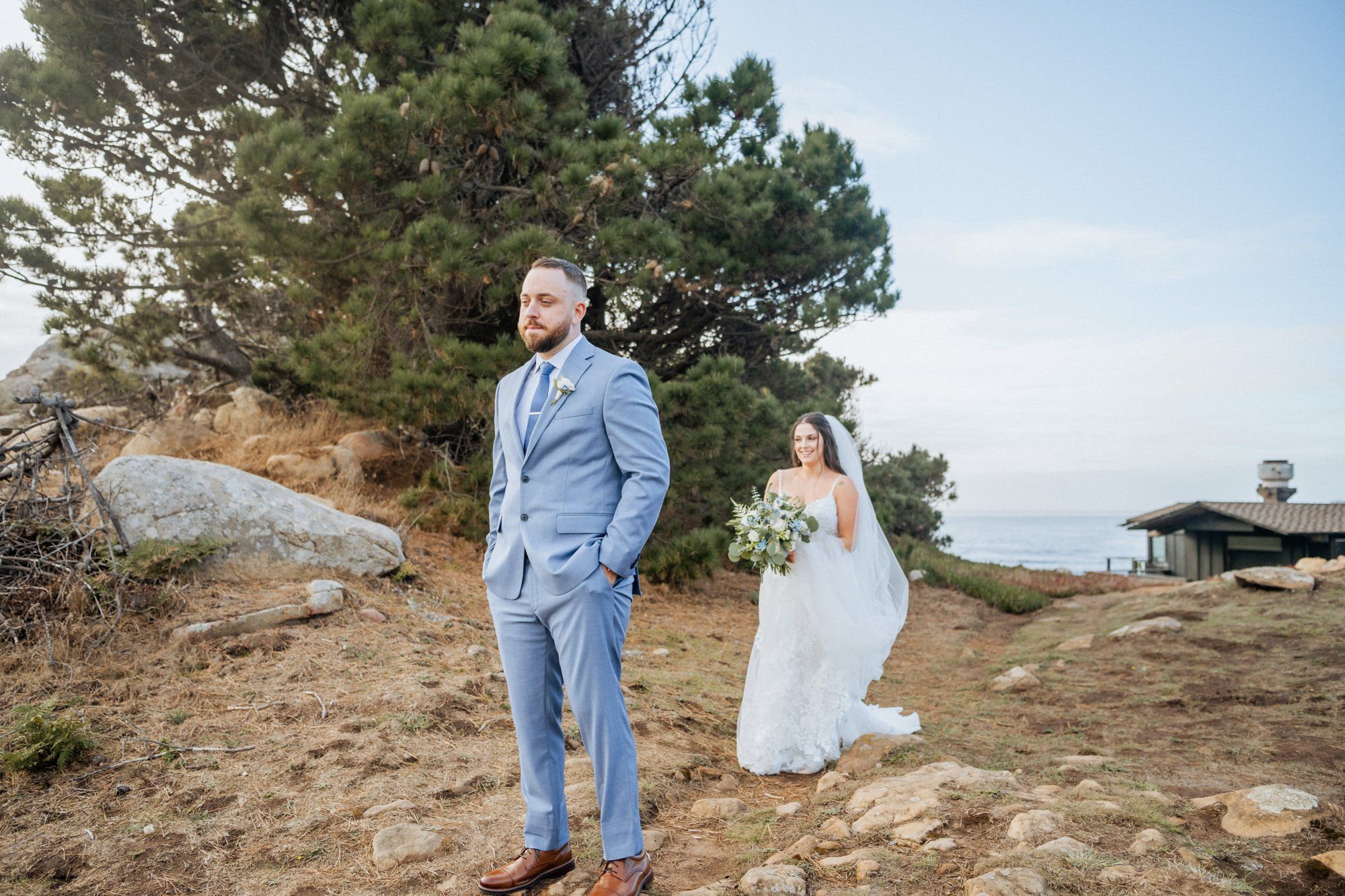 halloween cliffside elopement in jenner, A Cliff Ceremony Above the Pacific in Jenner