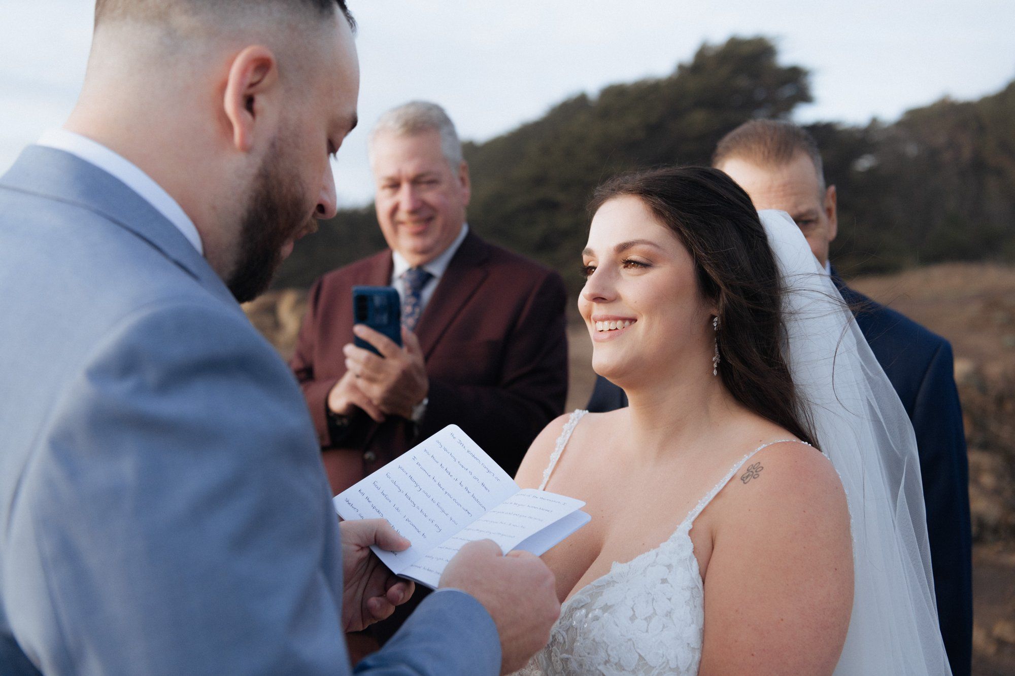 halloween cliffside elopement in jenner, A Cliff Ceremony Above the Pacific in Jenner
