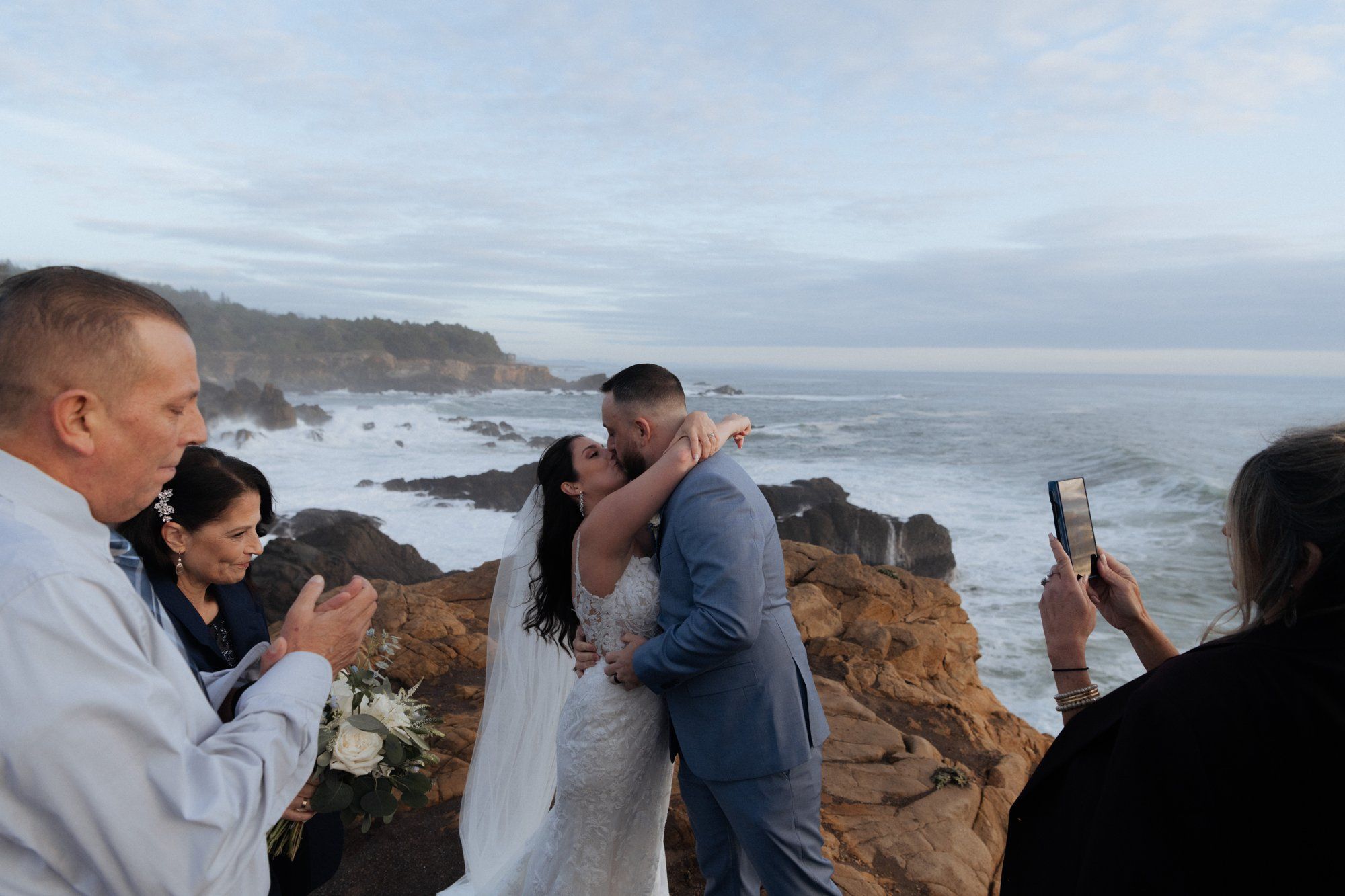 halloween cliffside elopement in jenner, A Cliff Ceremony Above the Pacific in Jenner