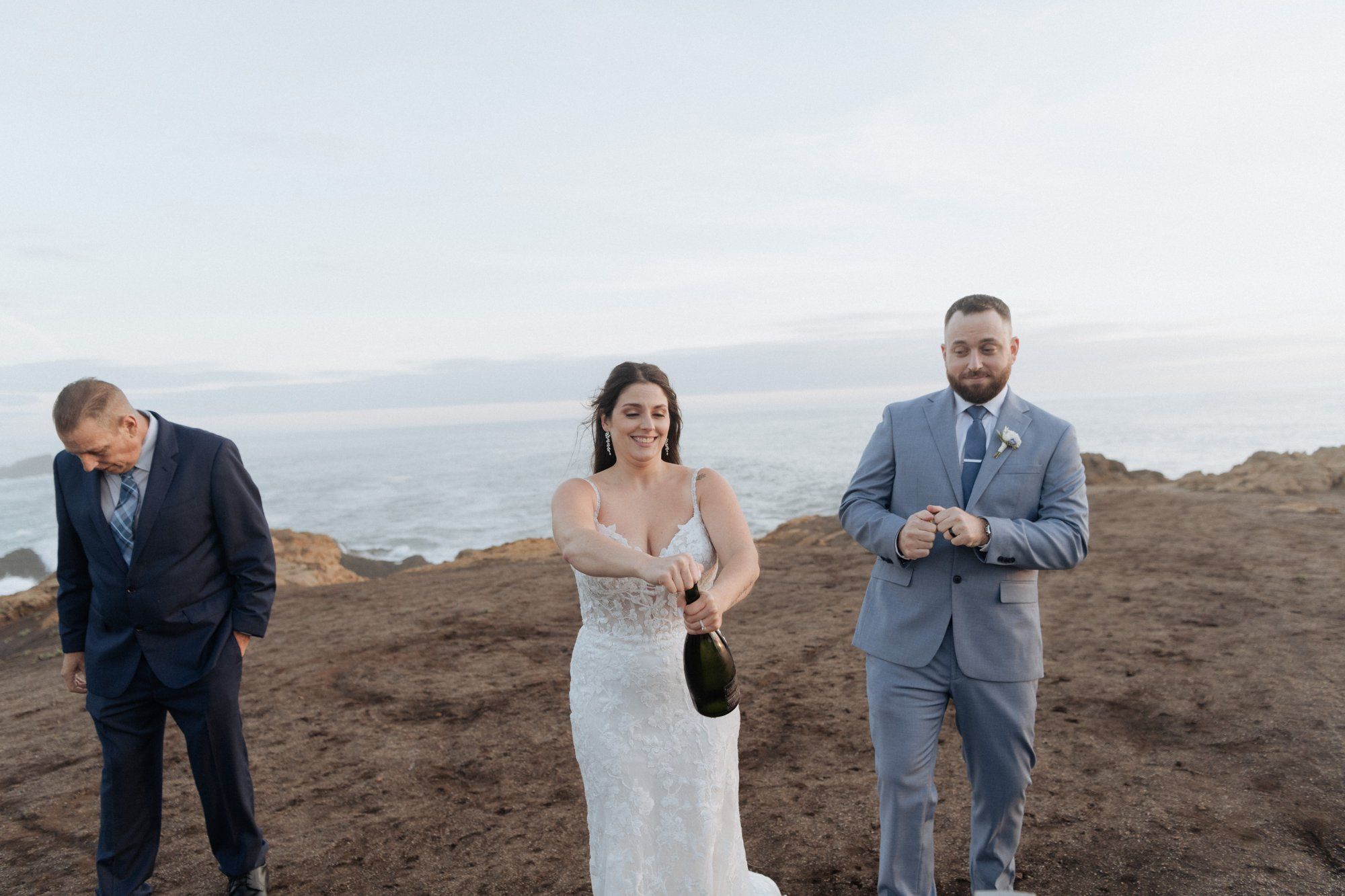 halloween cliffside elopement in jenner, A Cliff Ceremony Above the Pacific in Jenner