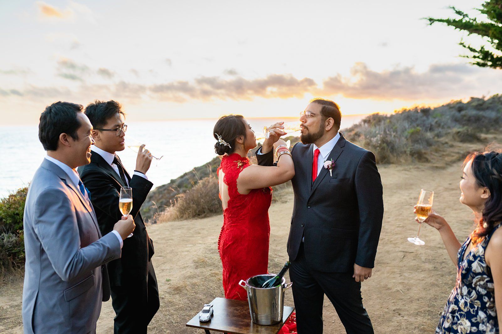 garrapata state park elopement, A Champagne Toast Above the Pacific