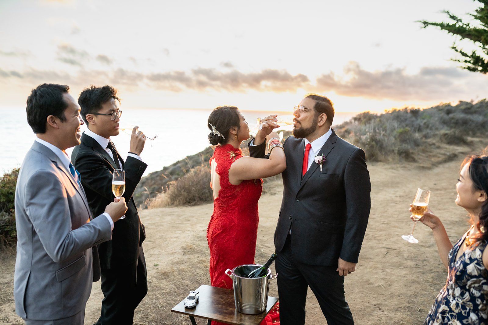 garrapata state park elopement, A Champagne Toast Above the Pacific
