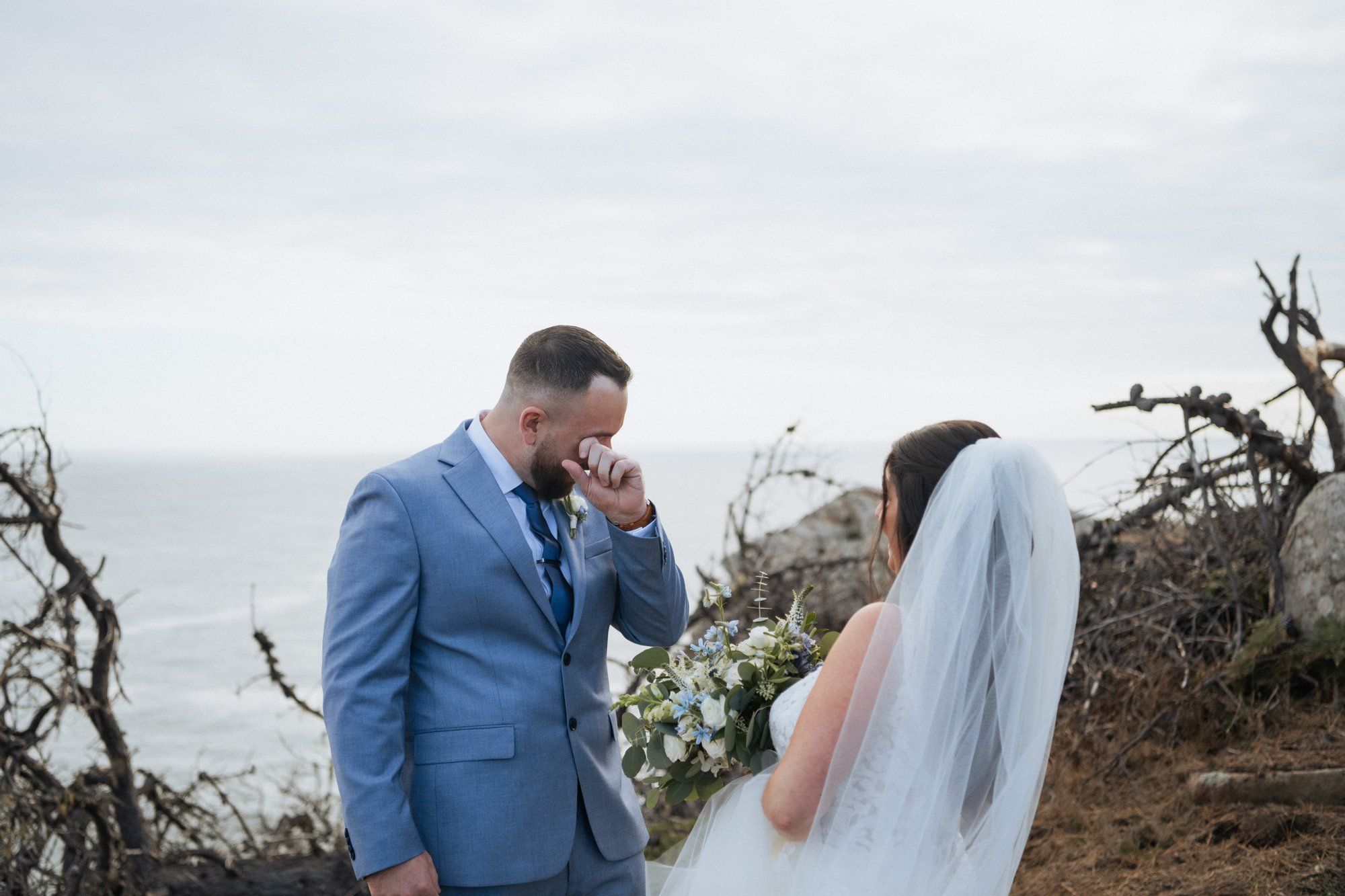 halloween cliffside elopement in jenner, A Cliff Ceremony Above the Pacific in Jenner