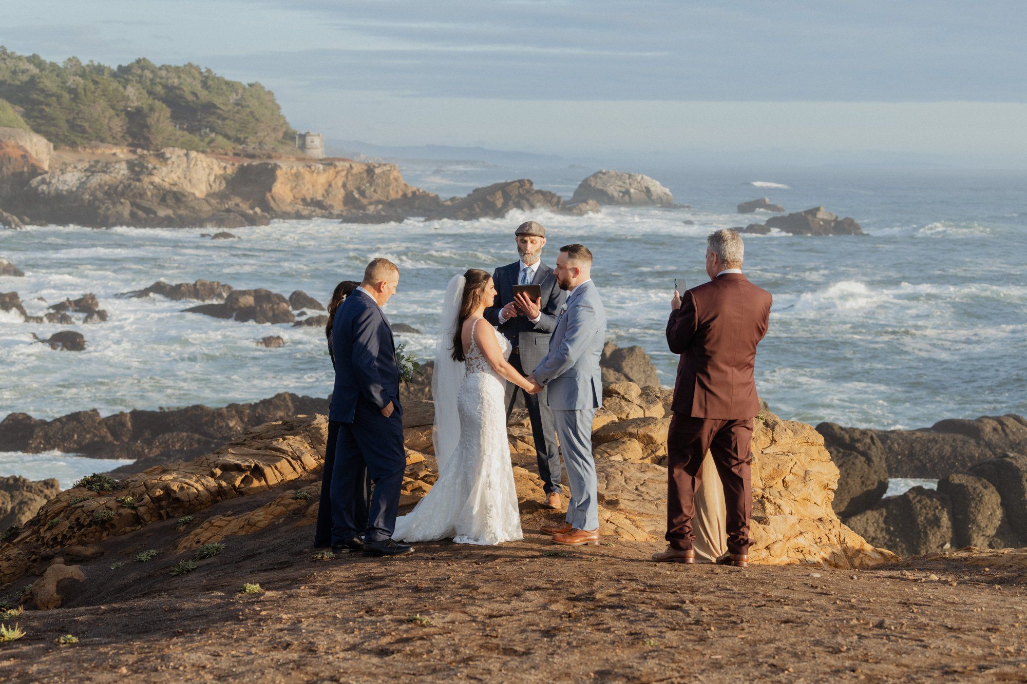 halloween cliffside elopement in jenner, A Cliff Ceremony Above the Pacific in Jenner