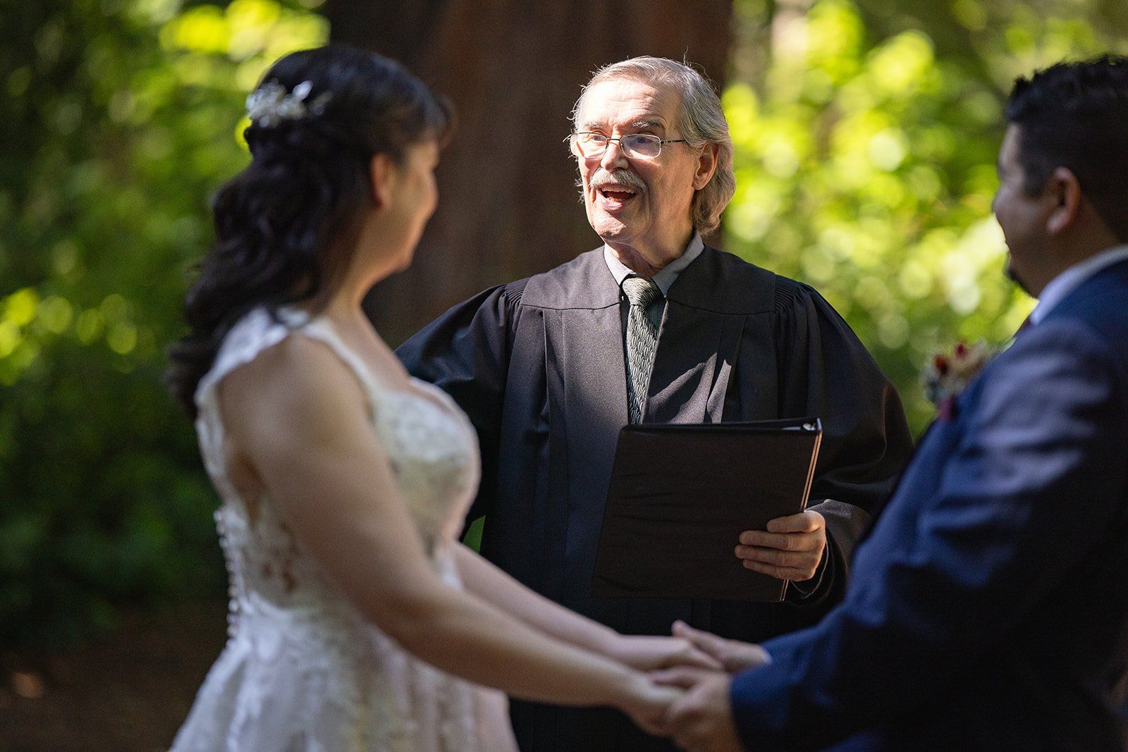 redwoods barn wedding at sand rock farm, Vows in the Redwood Grove