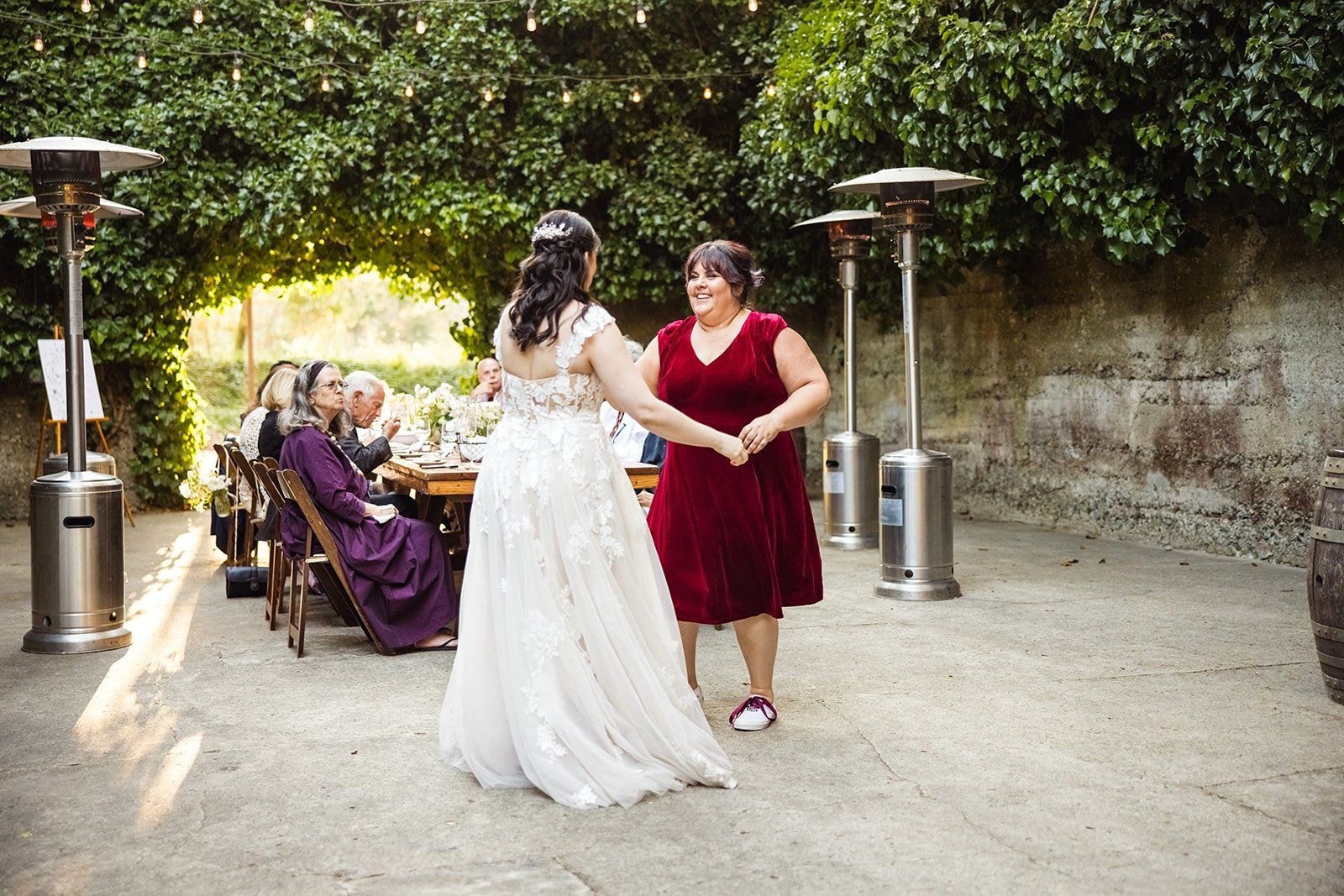 redwoods barn wedding at sand rock farm, Dinner Under the Ivy, Then the Barn