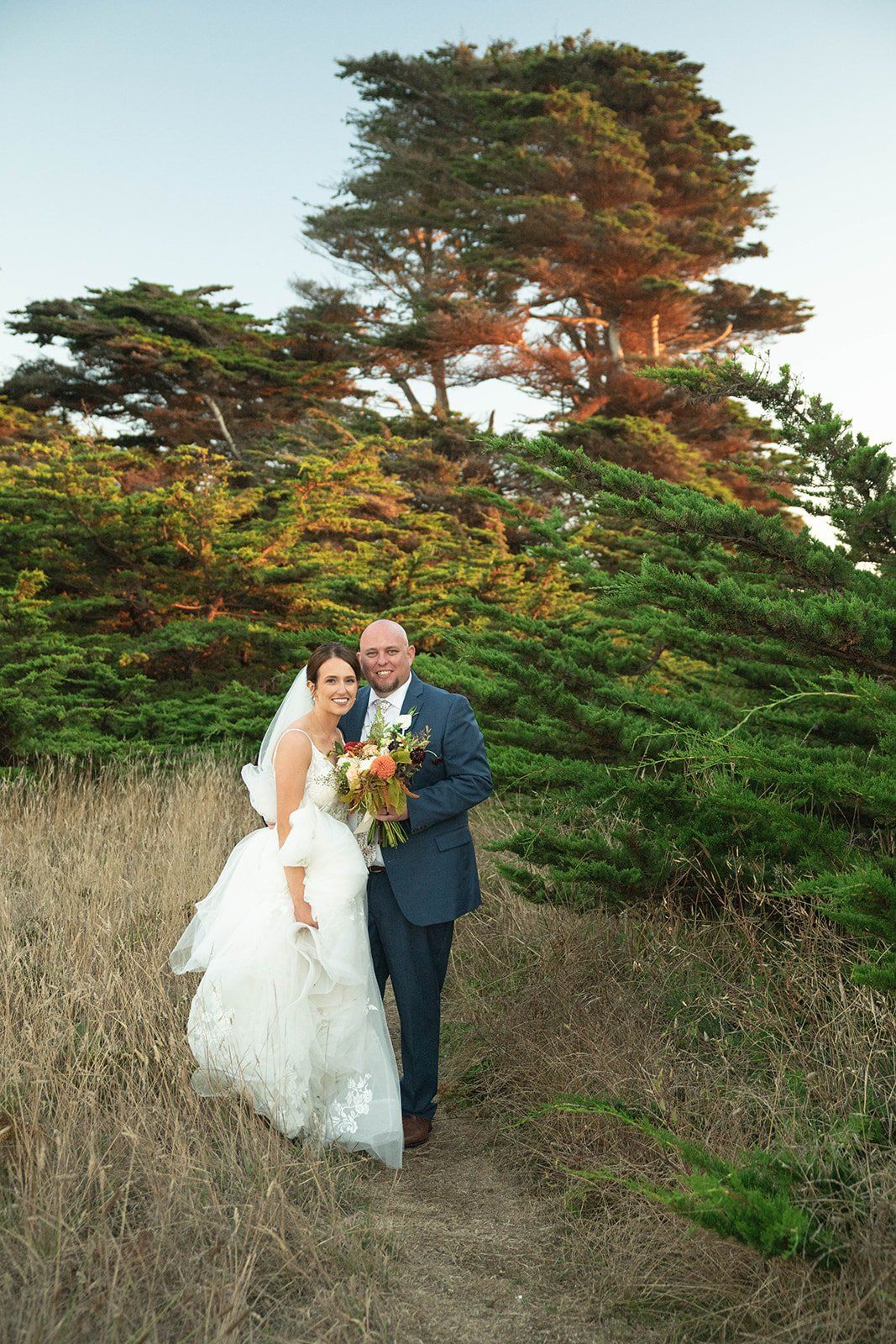 mendocino headlands cliff walk and italian dinner elopement, Portraits Along the Mendocino Headlands