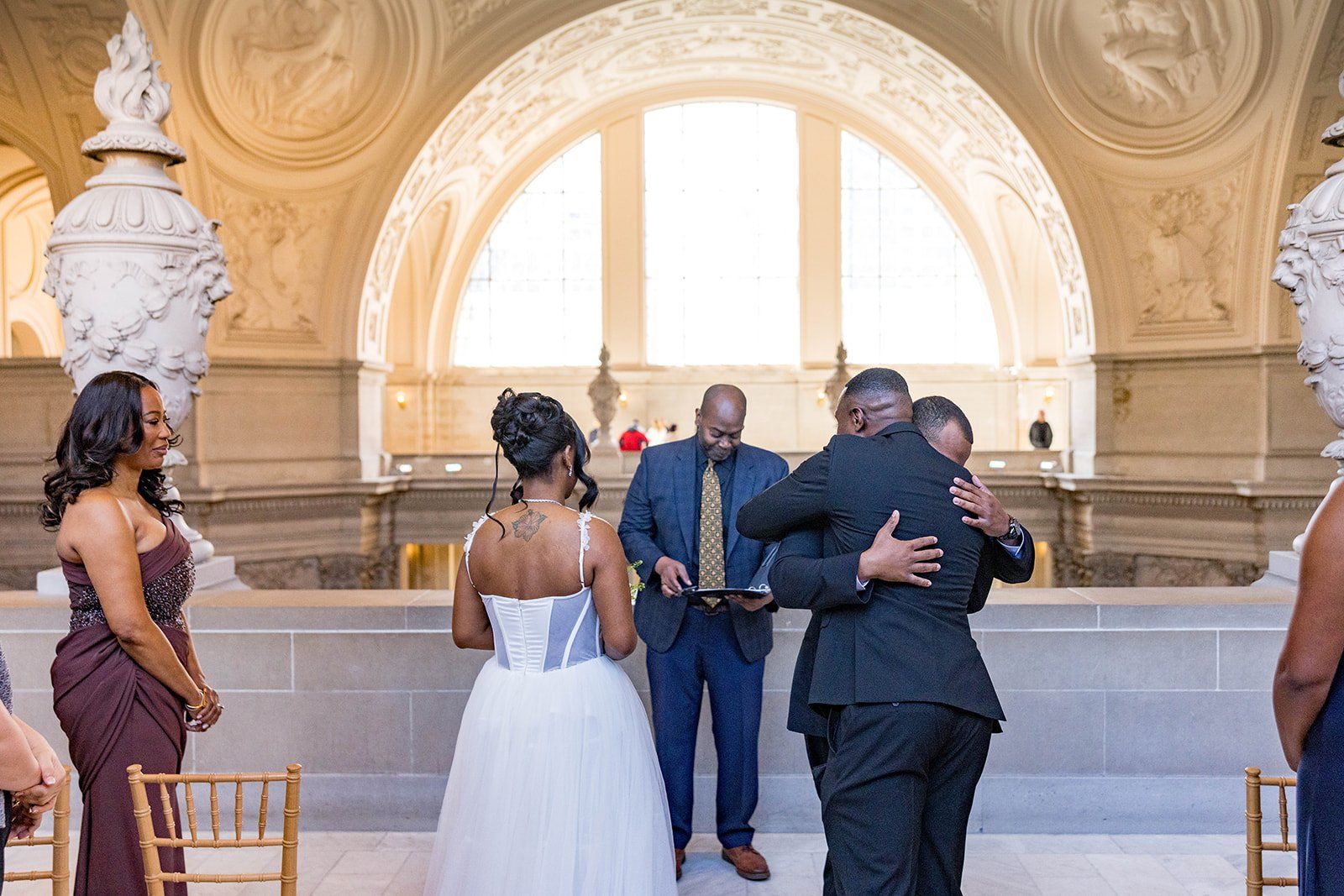 garden-venue wedding at the vault garden, sf, Vows Under the City Hall Rotunda