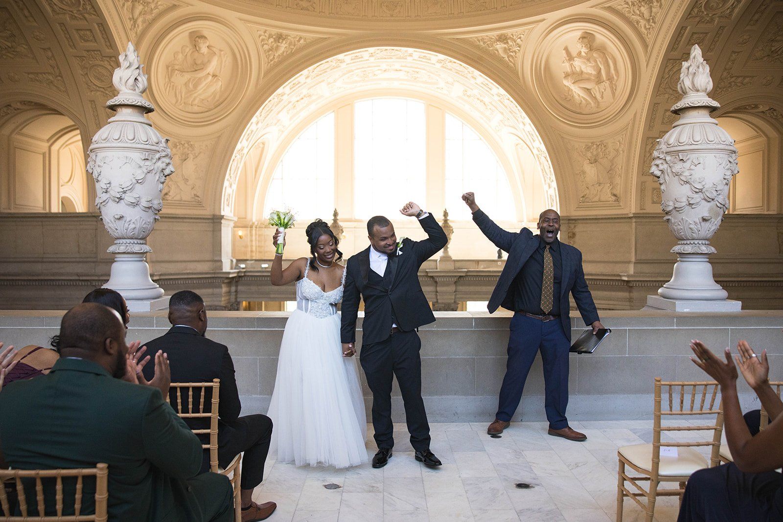 garden-venue wedding at the vault garden, sf, Vows Under the City Hall Rotunda