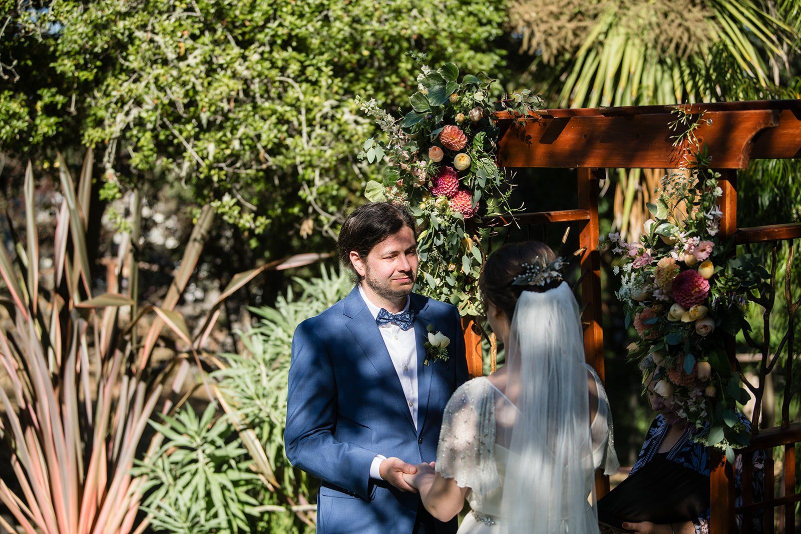 historic inn micro wedding at the old monterey inn, An Evening Ceremony in the Monterey Inn Garden