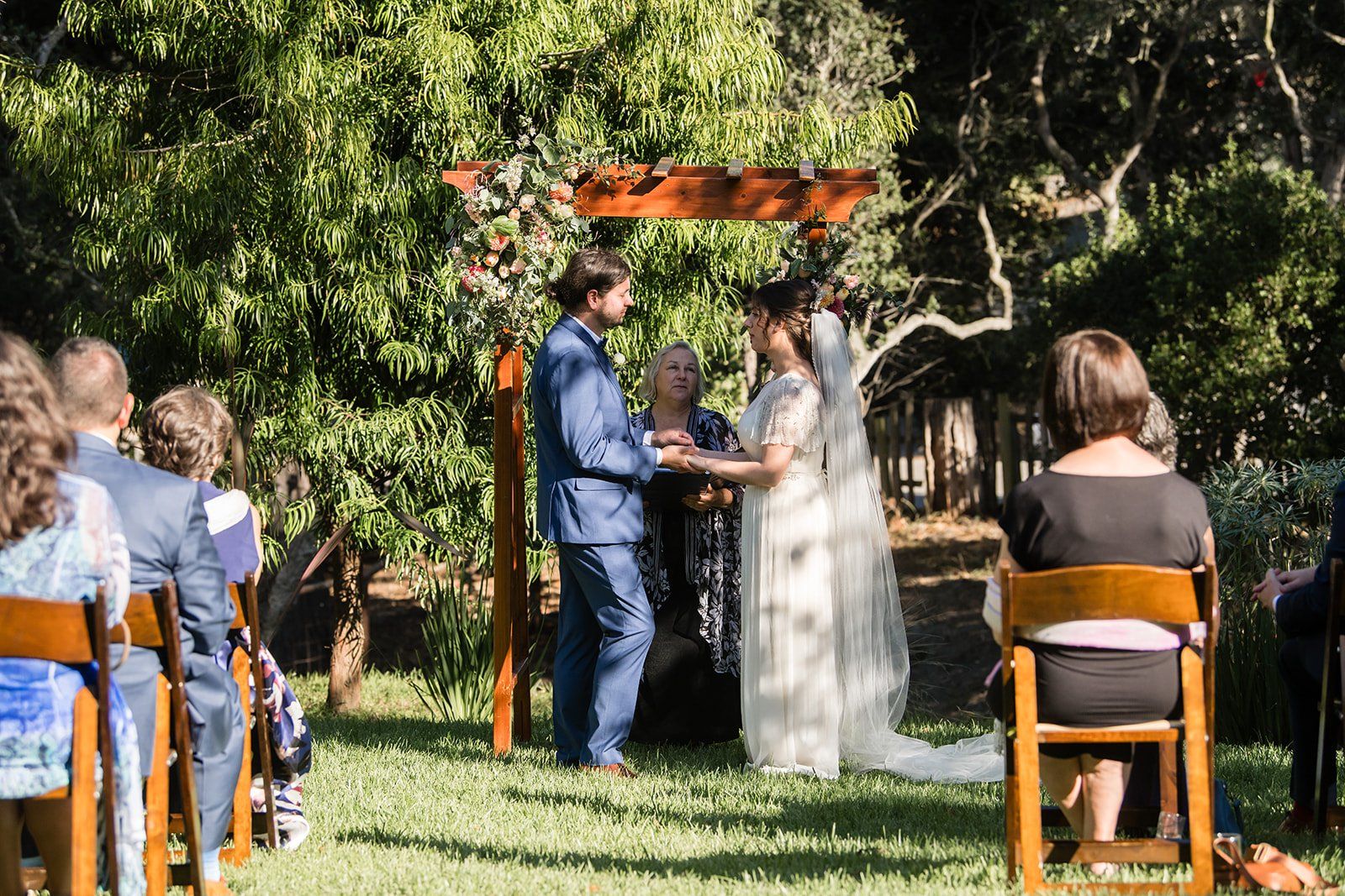 historic inn micro wedding at the old monterey inn, An Evening Ceremony in the Monterey Inn Garden