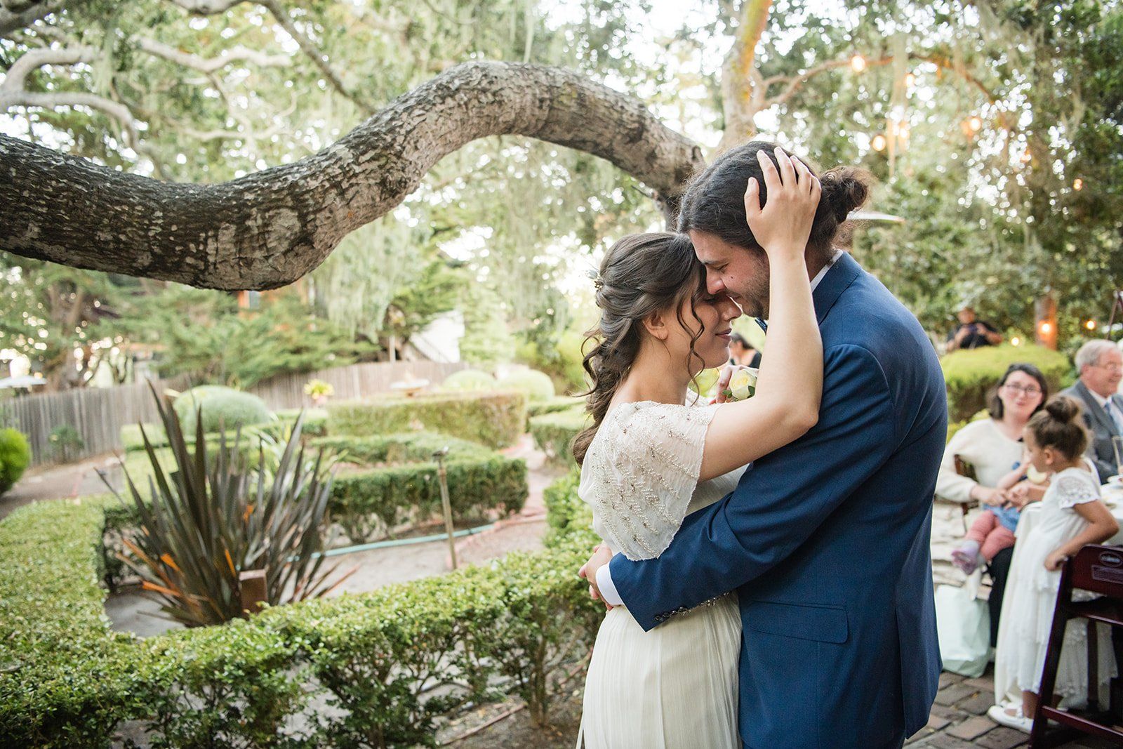 historic inn micro wedding at the old monterey inn, Family Portraits in the Gardens of a Historic Inn
