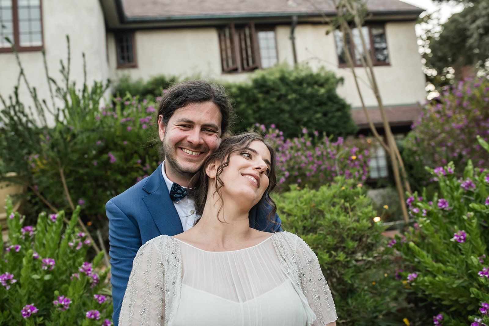 historic inn micro wedding at the old monterey inn, Family Portraits in the Gardens of a Historic Inn