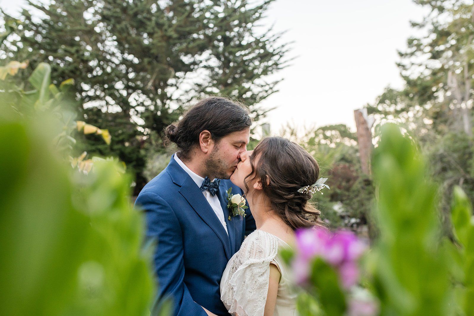 historic inn micro wedding at the old monterey inn, Family Portraits in the Gardens of a Historic Inn