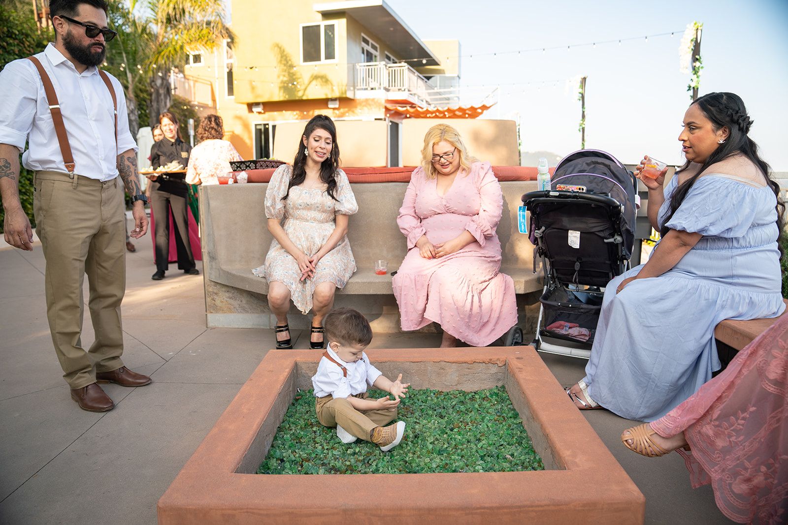 private estate micro wedding in Malibu, Family Portraits at the Malibu Private Estate