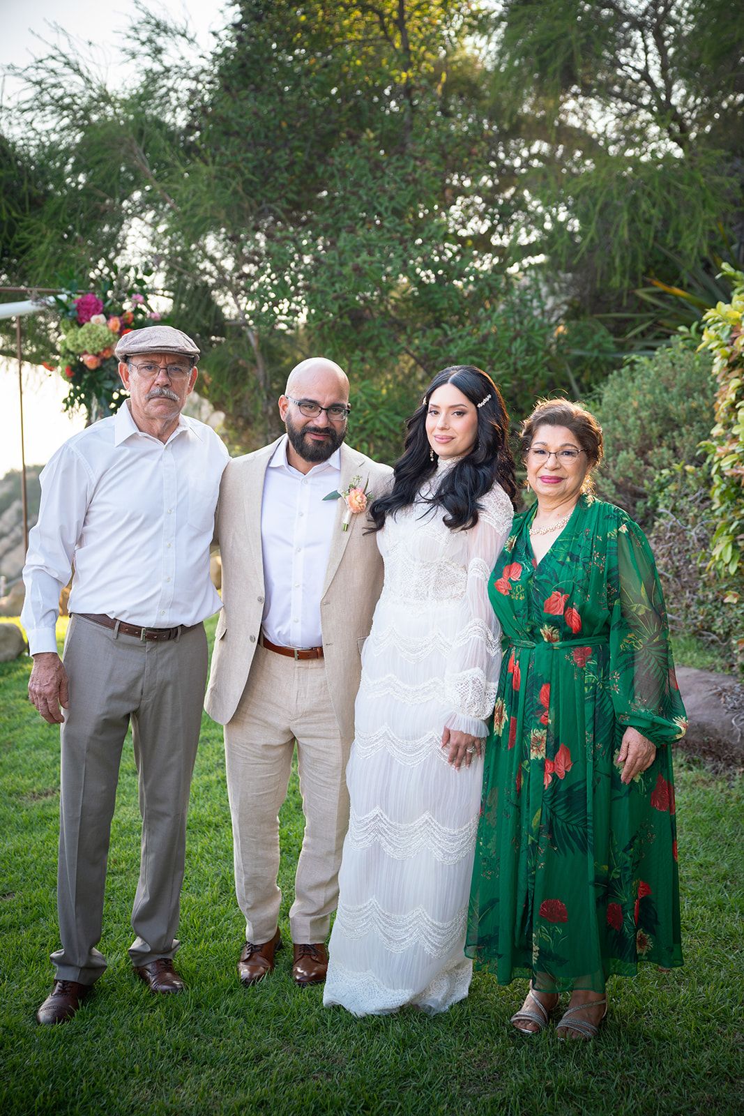 private estate micro wedding in Malibu, Family Portraits at the Malibu Private Estate
