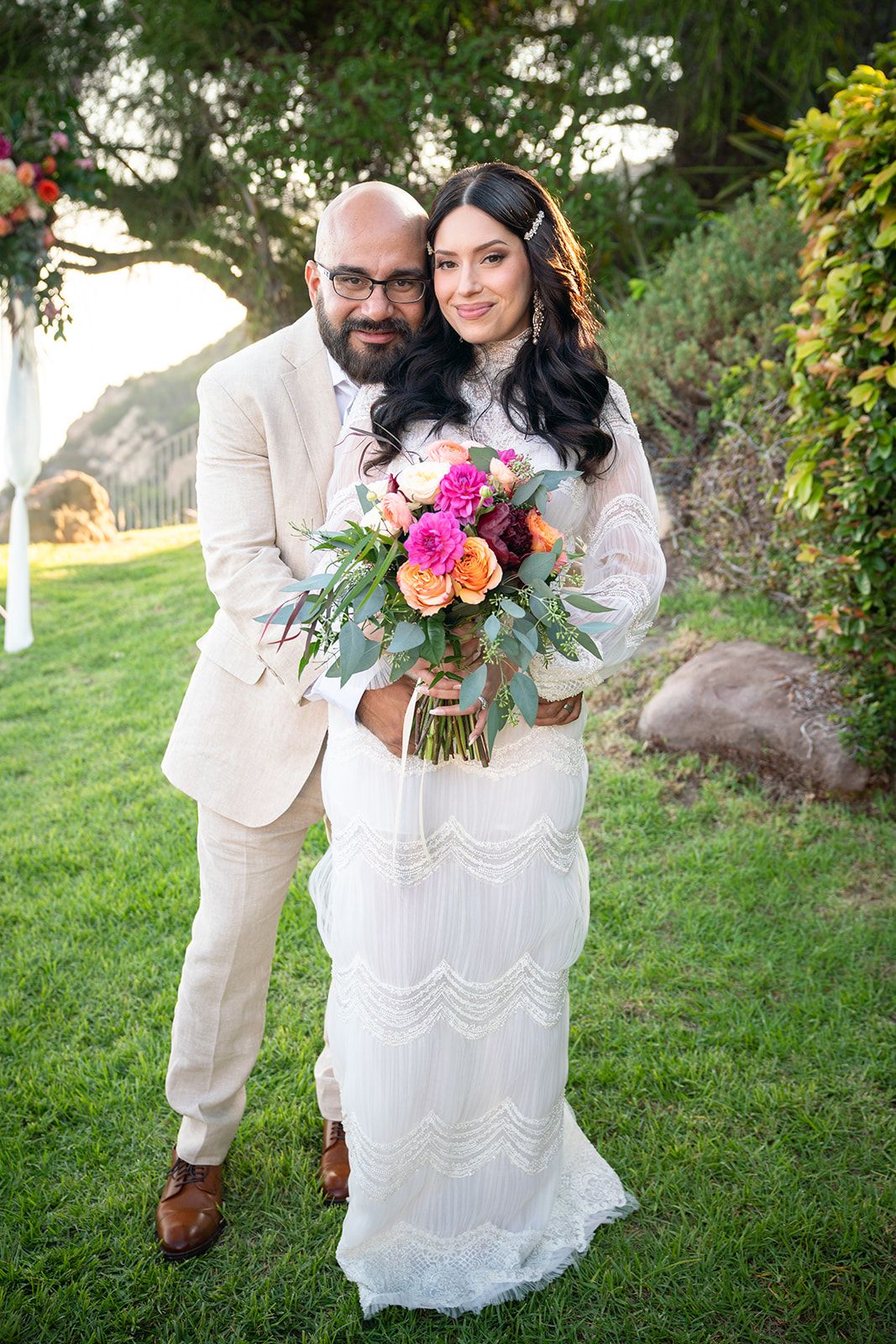 private estate micro wedding in Malibu, Family Portraits at the Malibu Private Estate