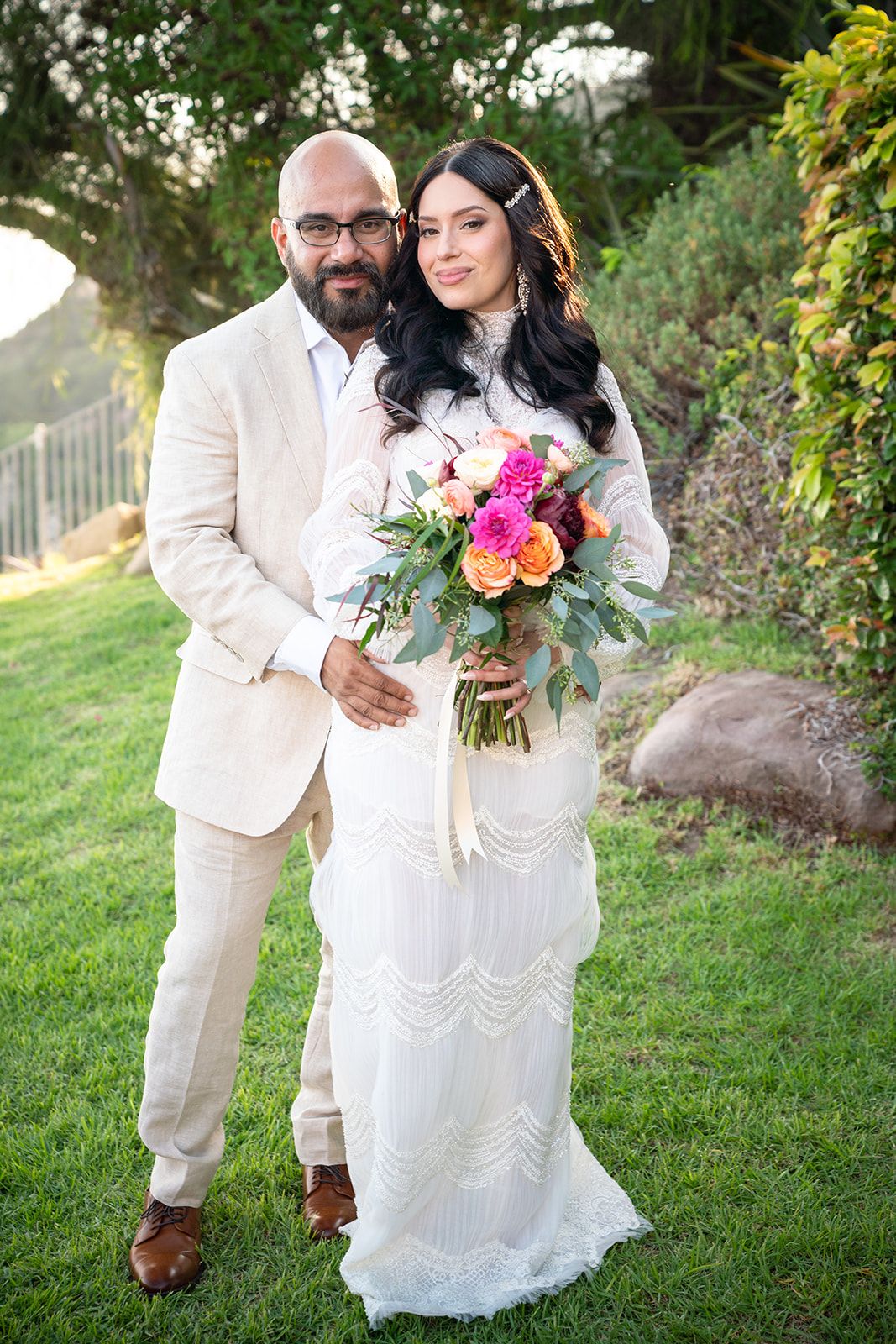 private estate micro wedding in Malibu, Family Portraits at the Malibu Private Estate