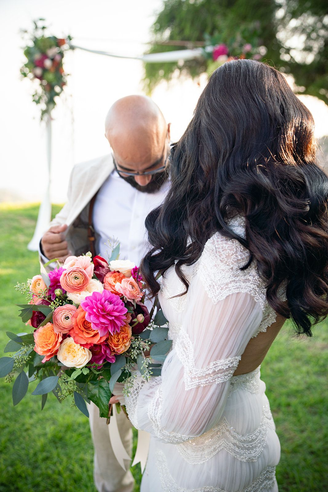 private estate micro wedding in Malibu, Family Portraits at the Malibu Private Estate