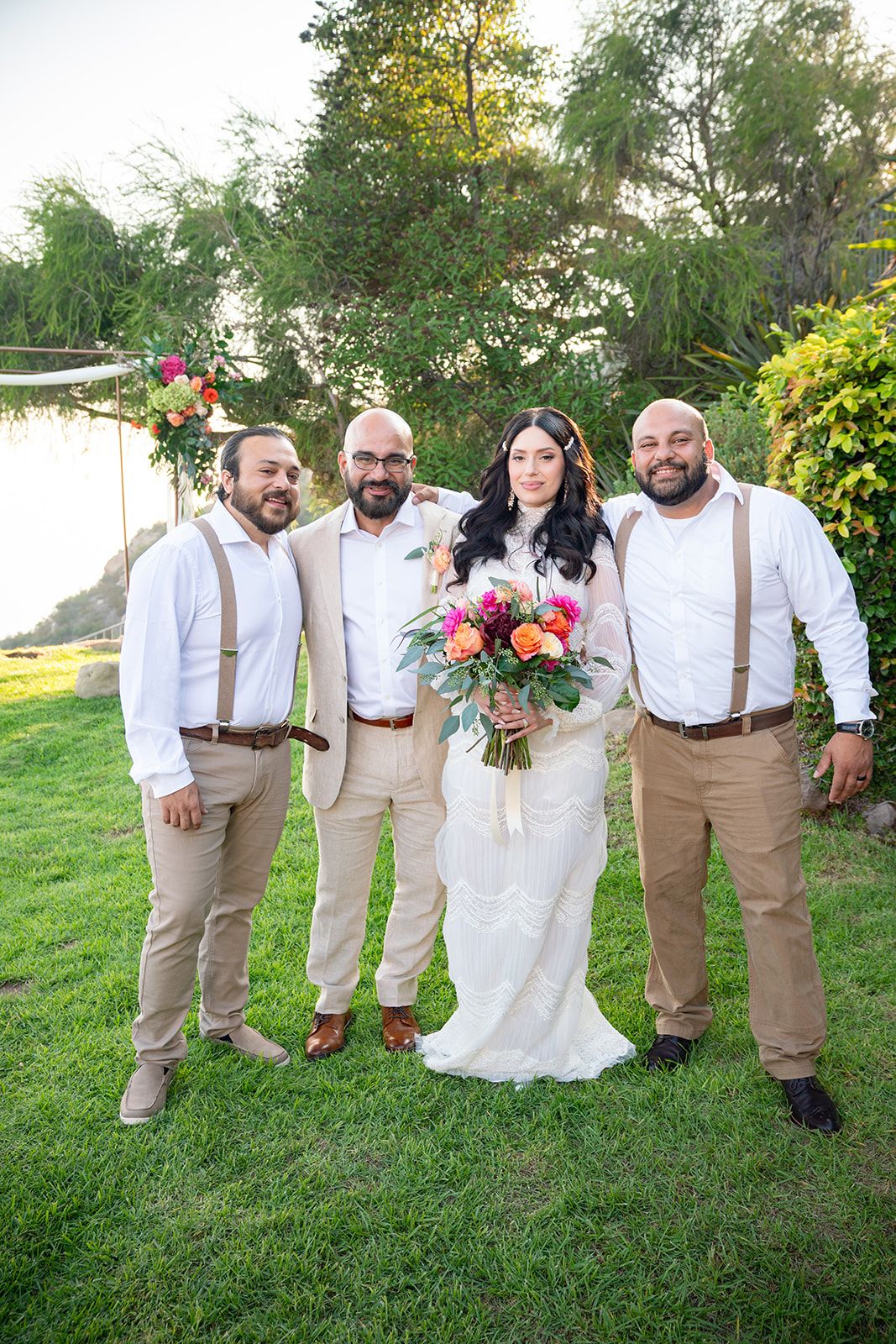 private estate micro wedding in Malibu, Family Portraits at the Malibu Private Estate
