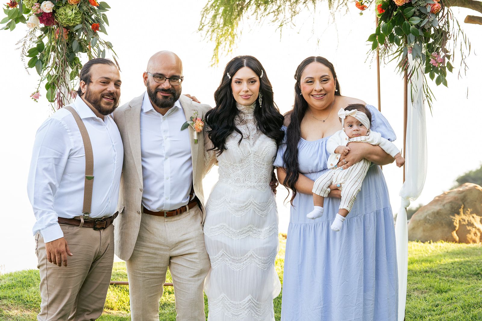 private estate micro wedding in Malibu, Family Portraits at the Malibu Private Estate