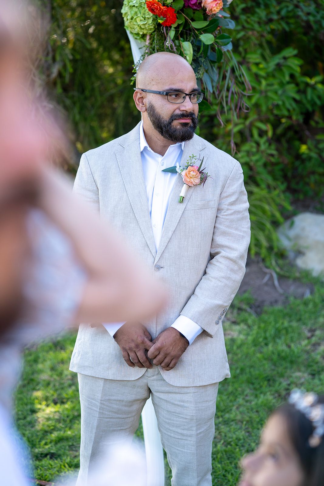 private estate micro wedding, malibu, A Private Estate Ceremony Under the Copper Arch