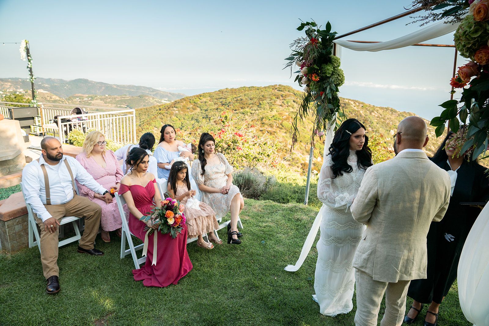 private estate micro wedding, malibu, A Private Estate Ceremony Under the Copper Arch