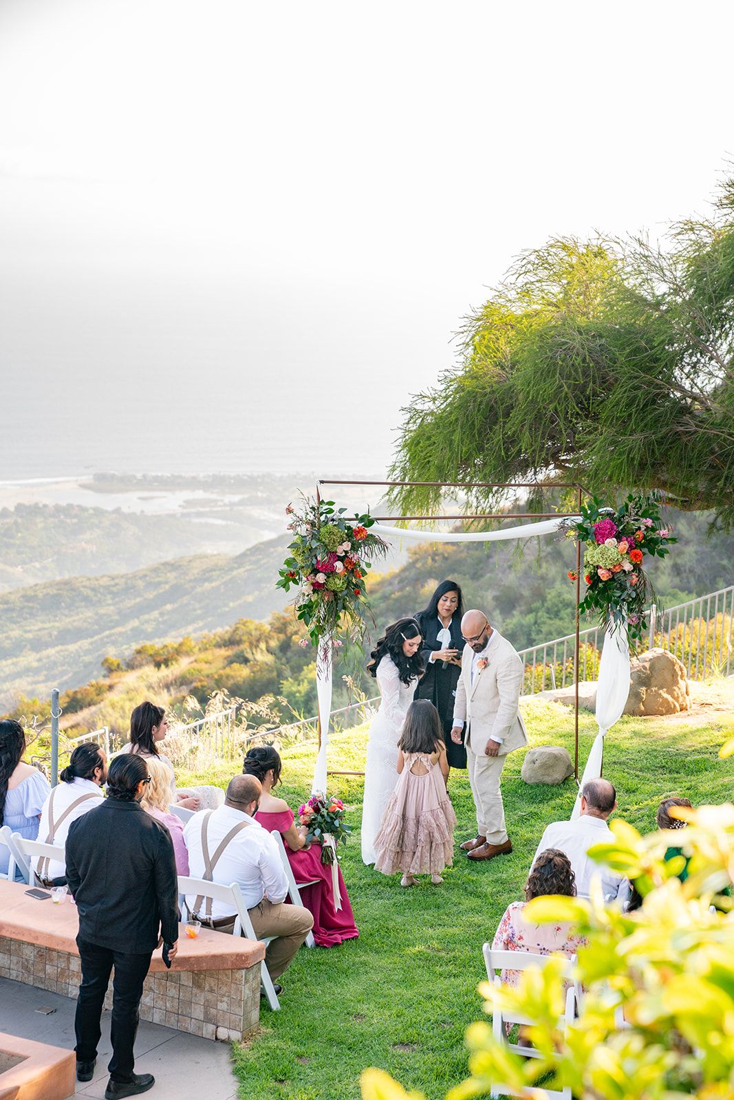 private estate micro wedding, malibu, A Private Estate Ceremony Under the Copper Arch