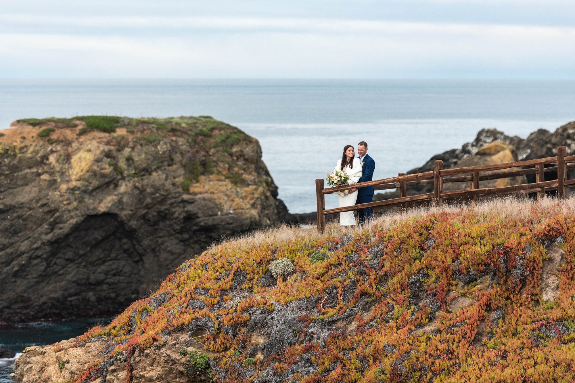 oceanfront resort micro wedding at heritage house, Portraits Along the Heritage House Bluffs
