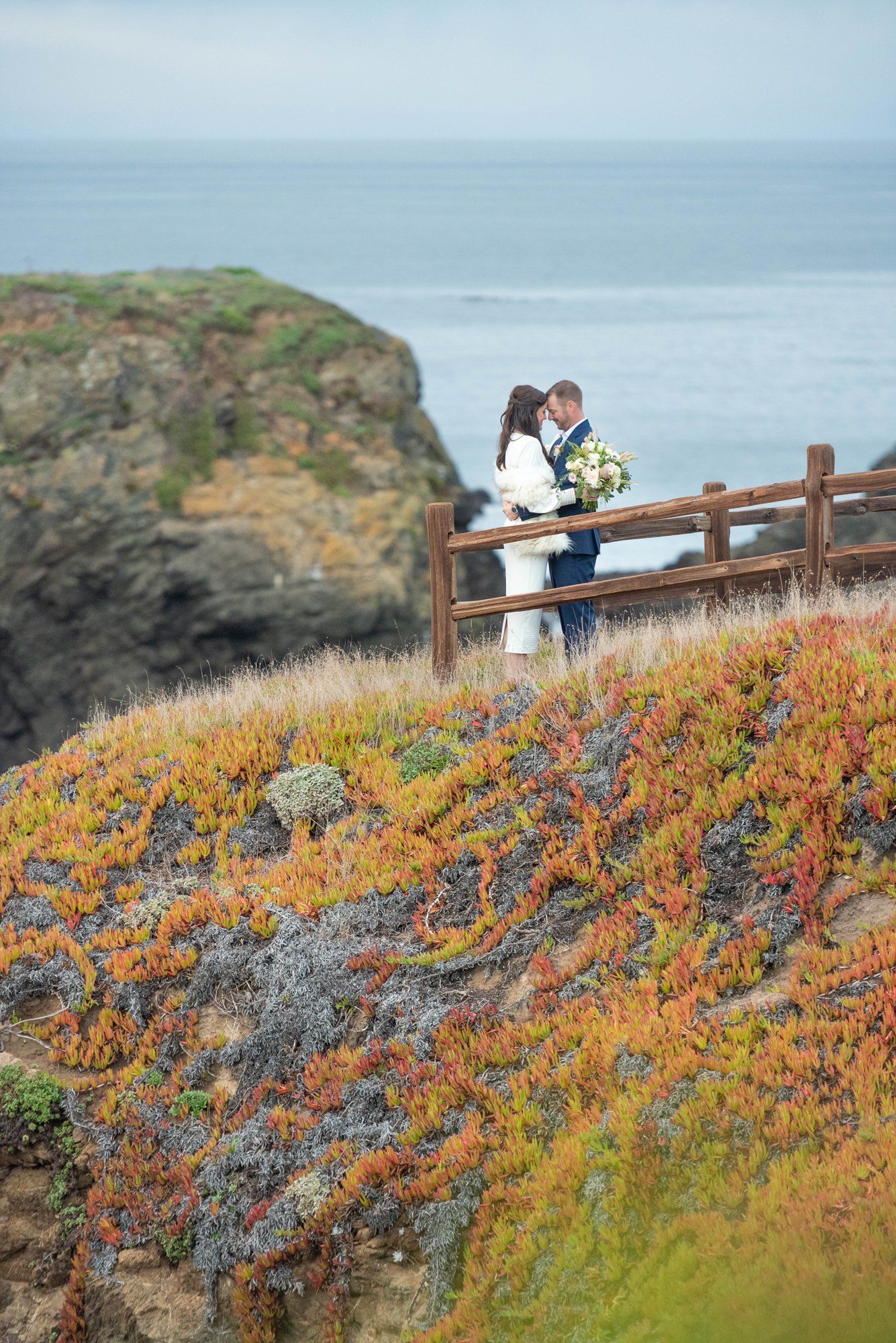 oceanfront resort micro wedding at Heritage House, Portraits Along the Heritage House Bluffs