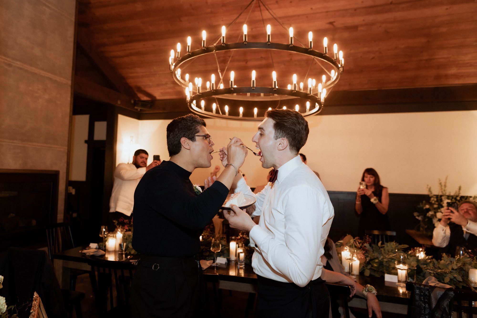same-sex micro wedding in the russian river valley, Dinner, Toasts, and Lucky Devils Band