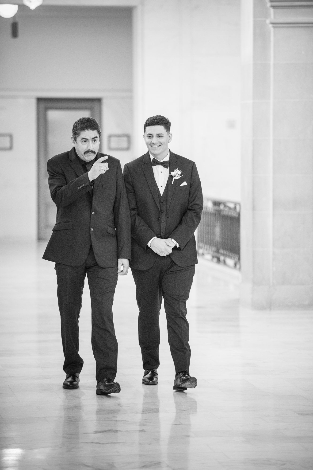 fall city hall micro wedding, The Grand Staircase at the SF City Hall Ceremony
