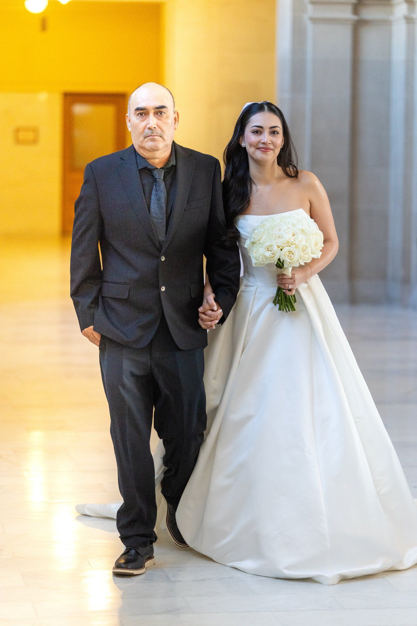 fall city hall micro wedding, The Grand Staircase at the SF City Hall Ceremony