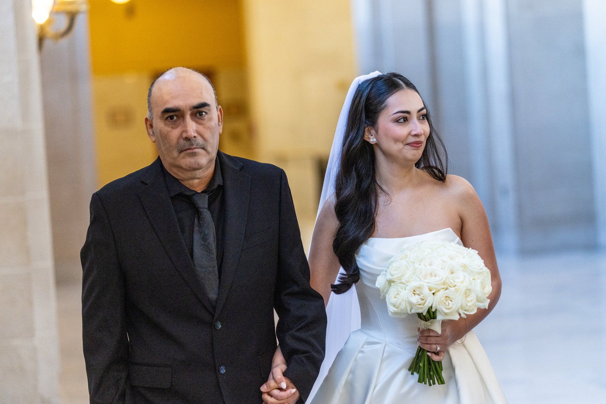 fall city hall micro wedding, The Grand Staircase at the SF City Hall Ceremony