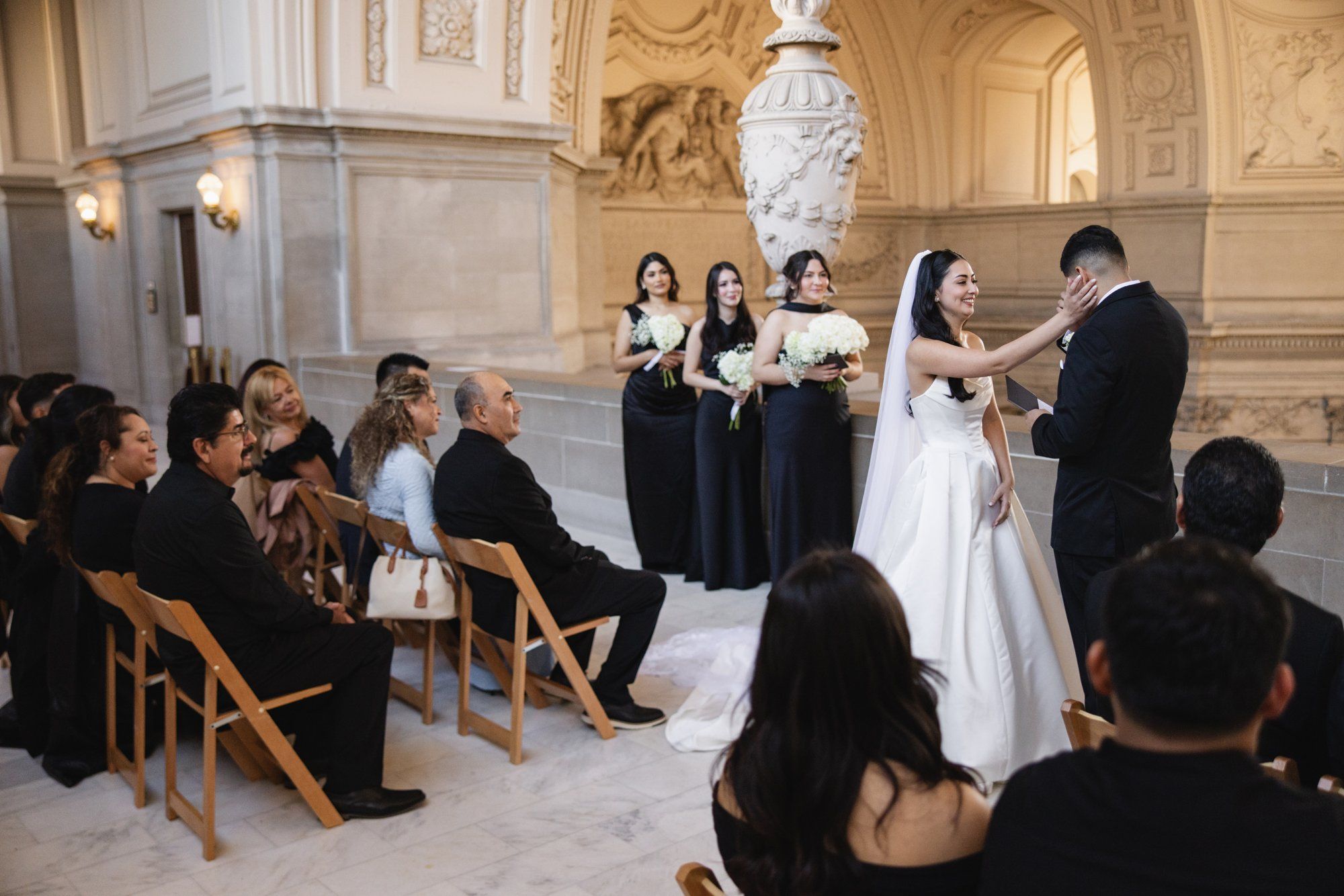 fall city hall micro wedding, The Grand Staircase at the SF City Hall Ceremony