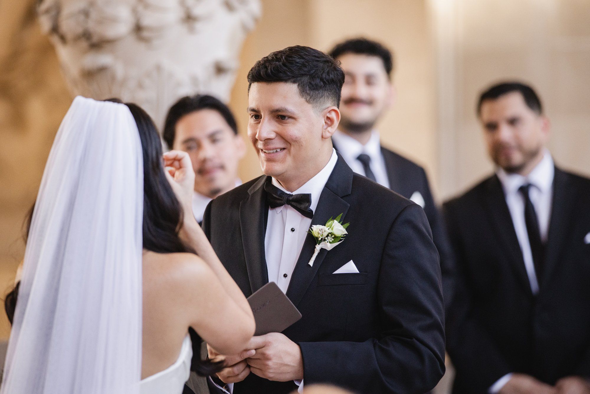 fall city hall micro wedding, The Grand Staircase at the SF City Hall Ceremony