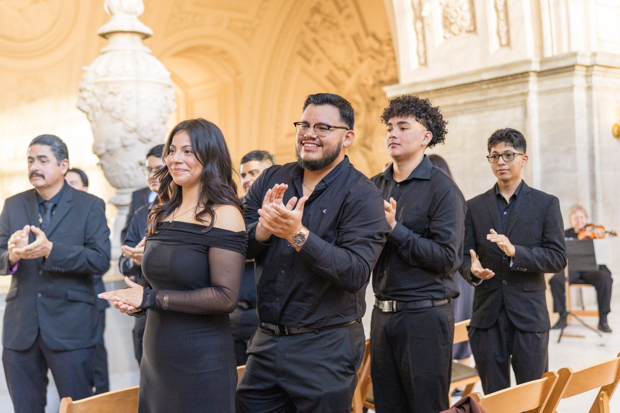 fall city hall micro wedding, The Grand Staircase at the SF City Hall Ceremony