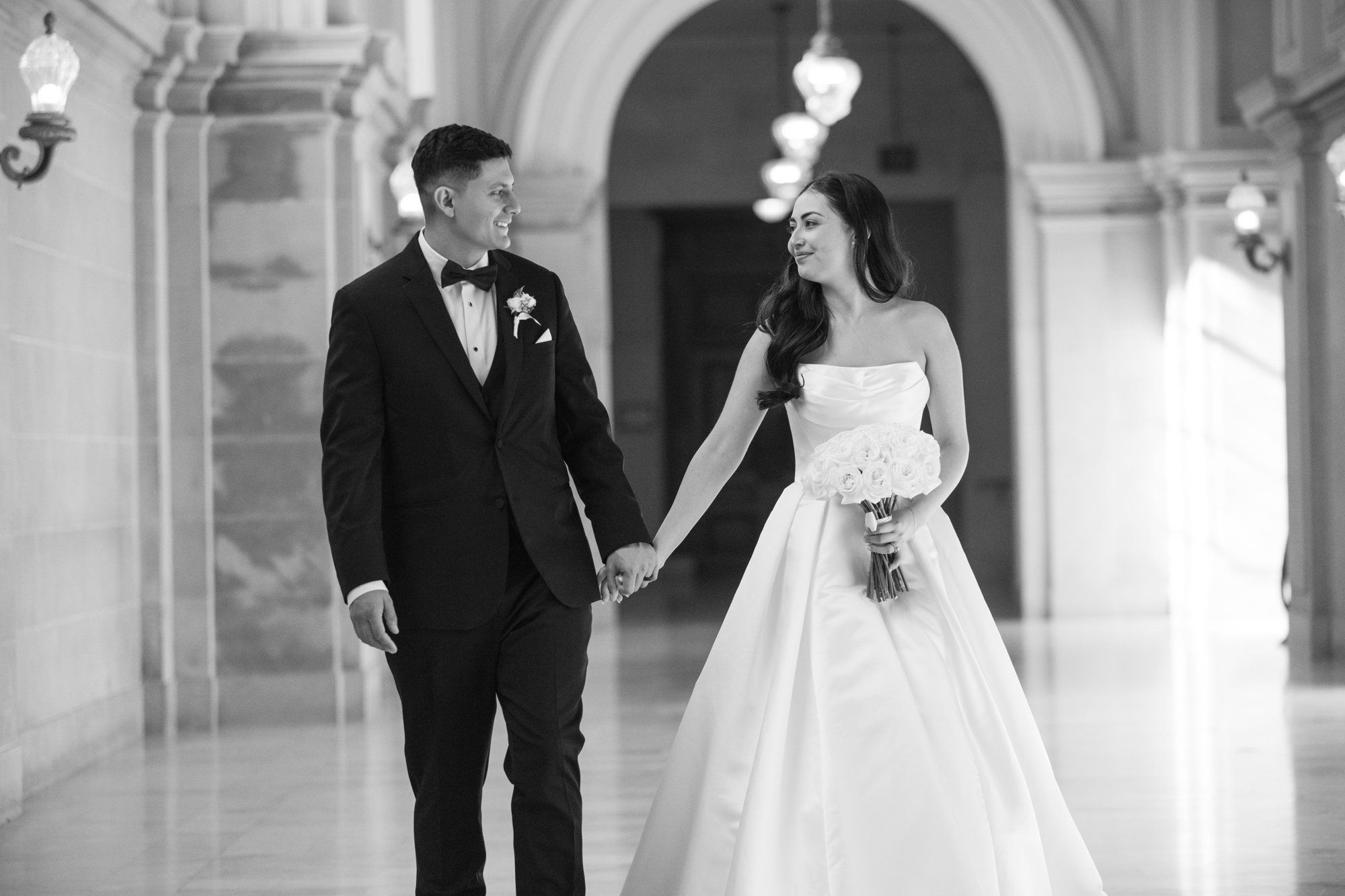 fall city hall micro wedding, Portraits Through the Autumn City Hall Wedding Halls