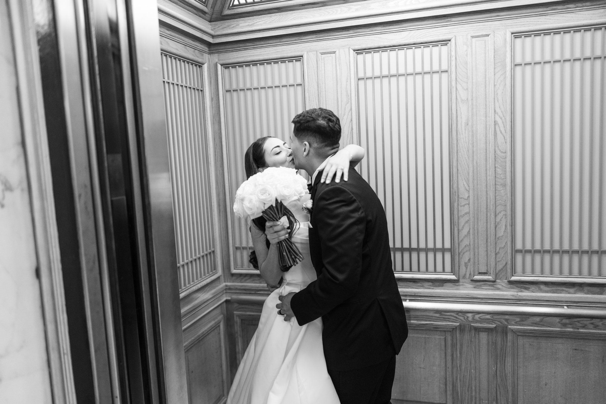 fall city hall micro wedding, Portraits Through the Autumn City Hall Wedding Halls