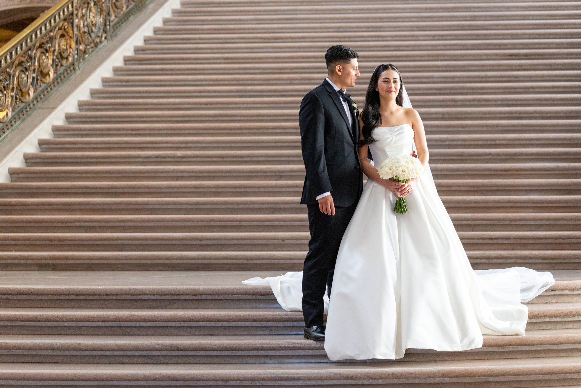 fall city hall micro wedding, Portraits Through the Autumn City Hall Wedding Halls