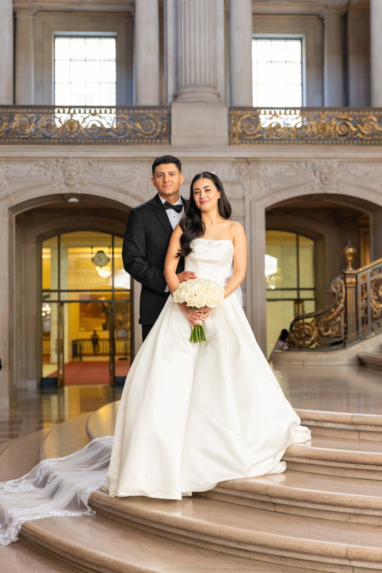 fall city hall micro wedding, Portraits Through the Autumn City Hall Wedding Halls