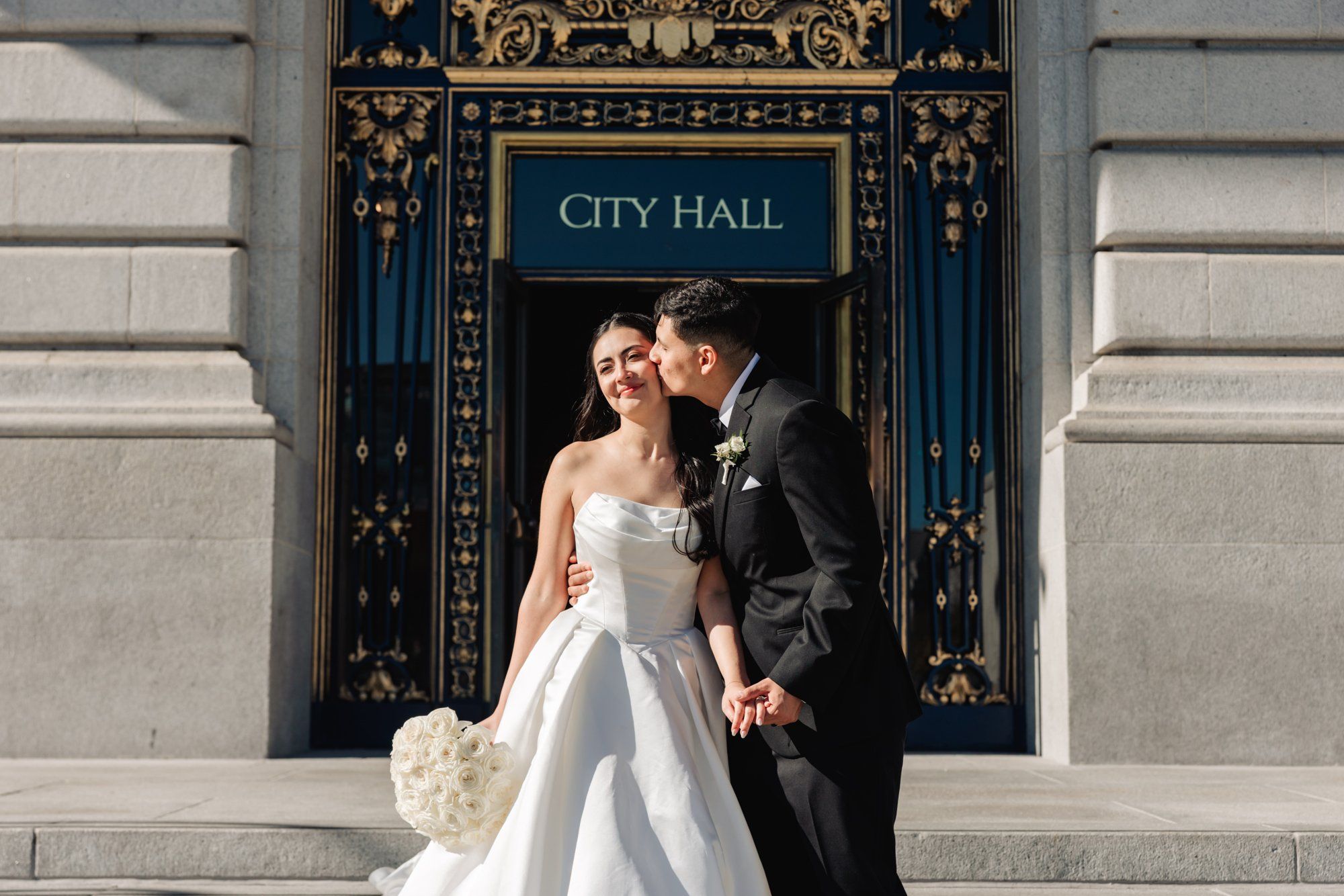 fall city hall micro wedding, Portraits Through the Autumn City Hall Wedding Halls