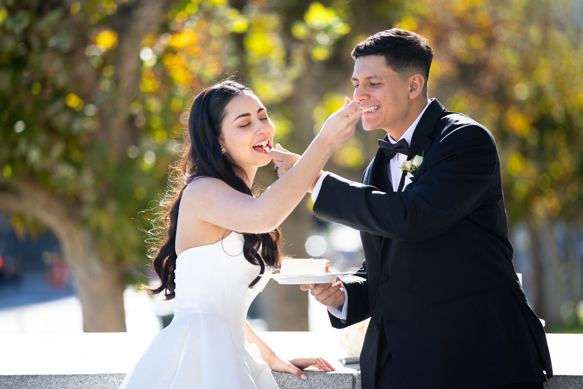 fall city hall micro wedding, Portraits Through the Autumn City Hall Wedding Halls