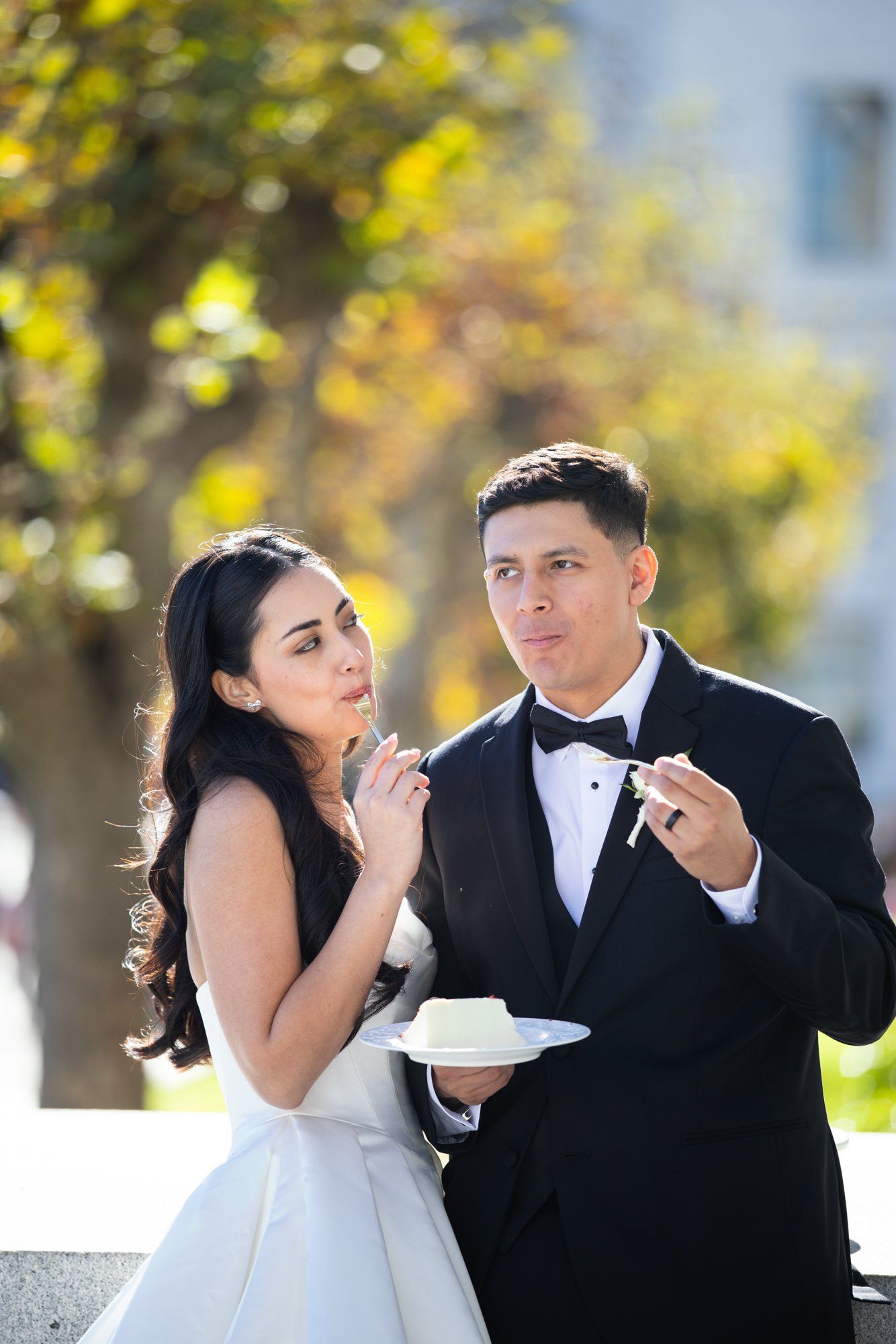 fall city hall micro wedding, Portraits Through the Autumn City Hall Wedding Halls