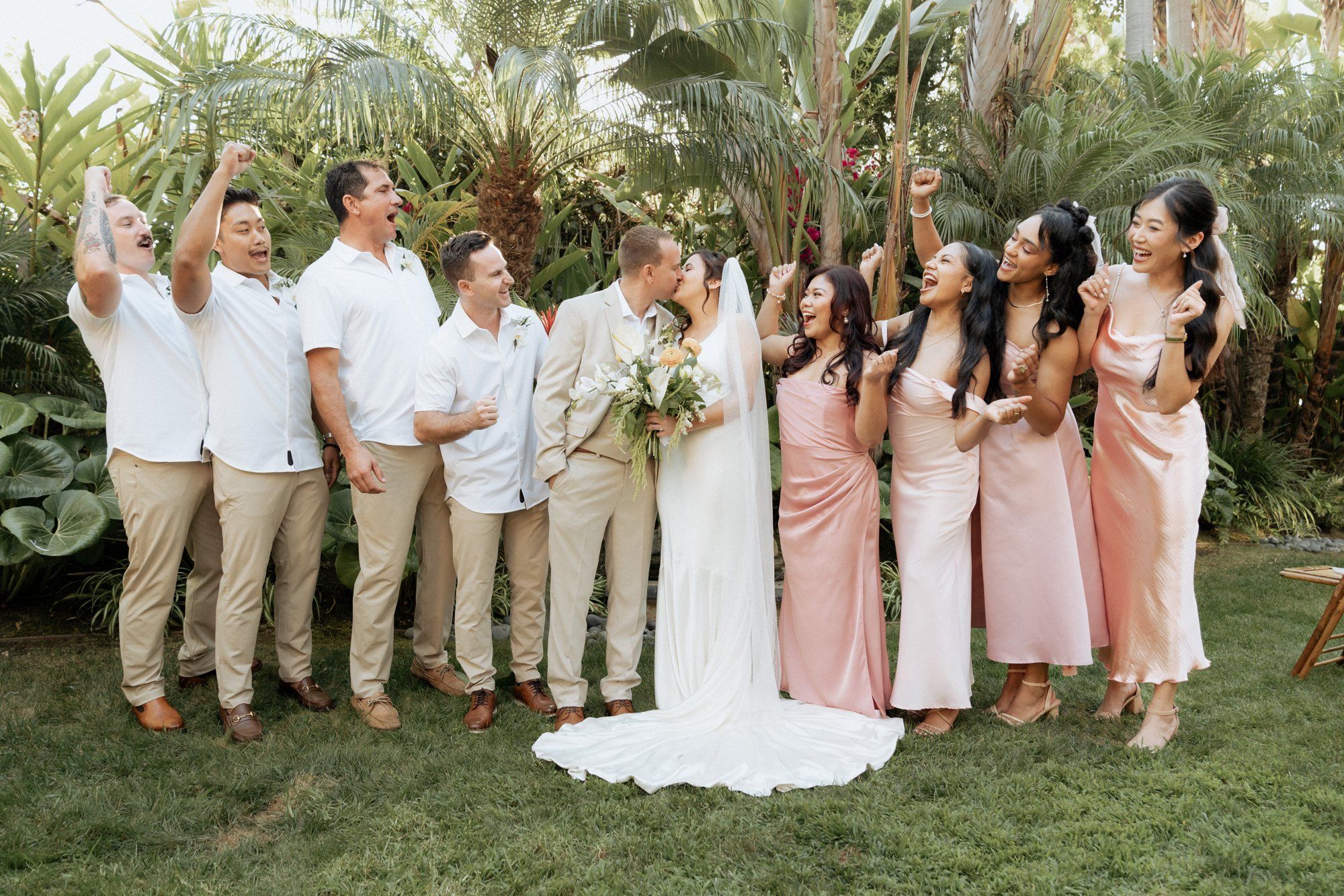 private cliffside residence wedding socal live painter, Portraits Above the Cove: This Coastal Private-Residence Wedding on Film